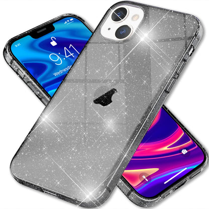 NALIA Glitzerhülle für iPhone 13 Mini – Funkelndes Silikon Case – DAZZLIN (Transparent & Stoßfest) – Marke aus Berlin