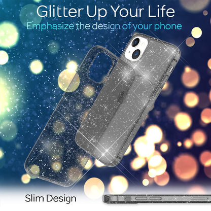 NALIA Glitzerhülle für iPhone 13 Mini – Funkelndes Silikon Case – DAZZLIN (Transparent & Stoßfest) – Marke aus Berlin