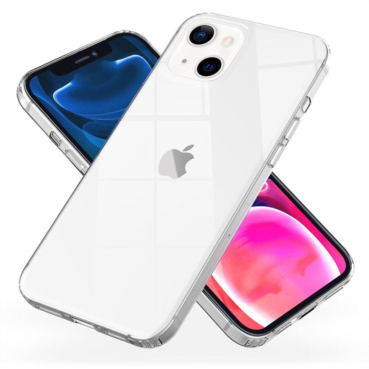NALIA Klares Kratzfestes Case kompatibel mit iPhone 13 Mini Hülle, Transparent Anti-Gelb Durchsichtig Stoßfest Harte Rückseite & Silikon Rahmen, Hard Backcover Hybrid Handyhülle Schutzhülle Cover