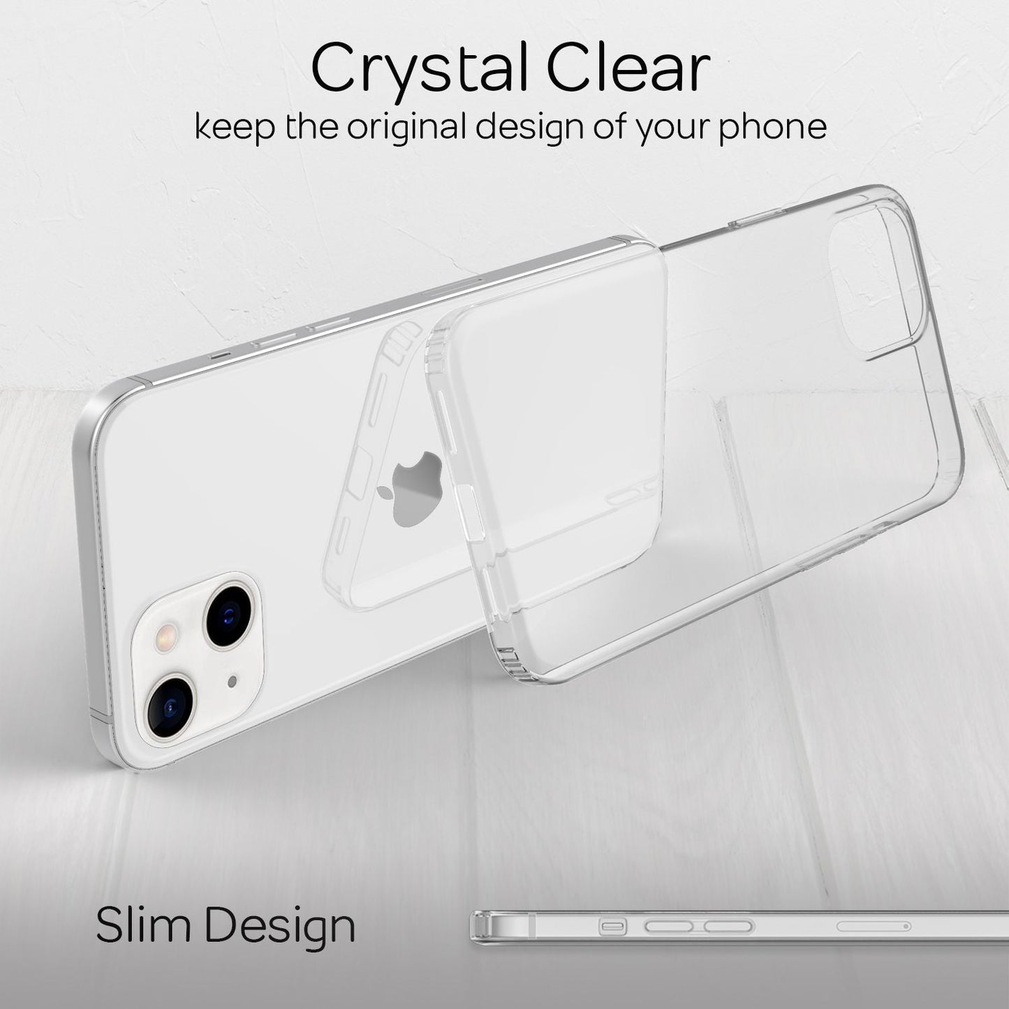 NALIA Klares Kratzfestes Case kompatibel mit iPhone 13 Mini Hülle, Transparent Anti-Gelb Durchsichtig Stoßfest Harte Rückseite & Silikon Rahmen, Hard Backcover Hybrid Handyhülle Schutzhülle Cover