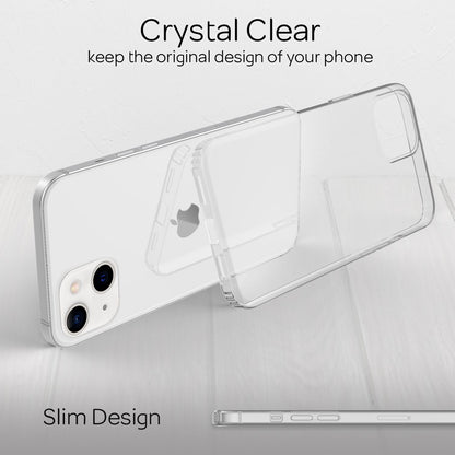 NALIA Klares Kratzfestes Case kompatibel mit iPhone 13 Mini Hülle, Transparent Anti-Gelb Durchsichtig Stoßfest Harte Rückseite & Silikon Rahmen, Hard Backcover Hybrid Handyhülle Schutzhülle Cover