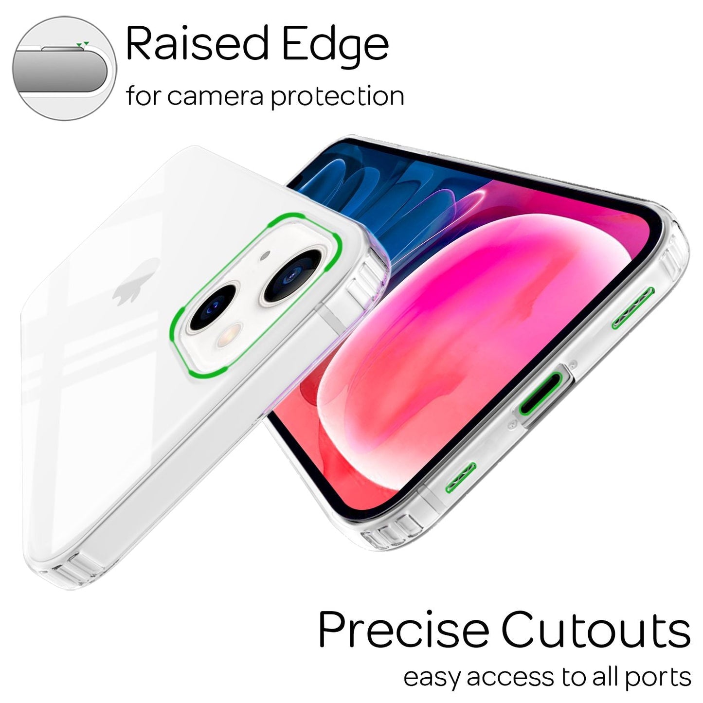 NALIA Klares Kratzfestes Case kompatibel mit iPhone 13 Mini Hülle, Transparent Anti-Gelb Durchsichtig Stoßfest Harte Rückseite & Silikon Rahmen, Hard Backcover Hybrid Handyhülle Schutzhülle Cover