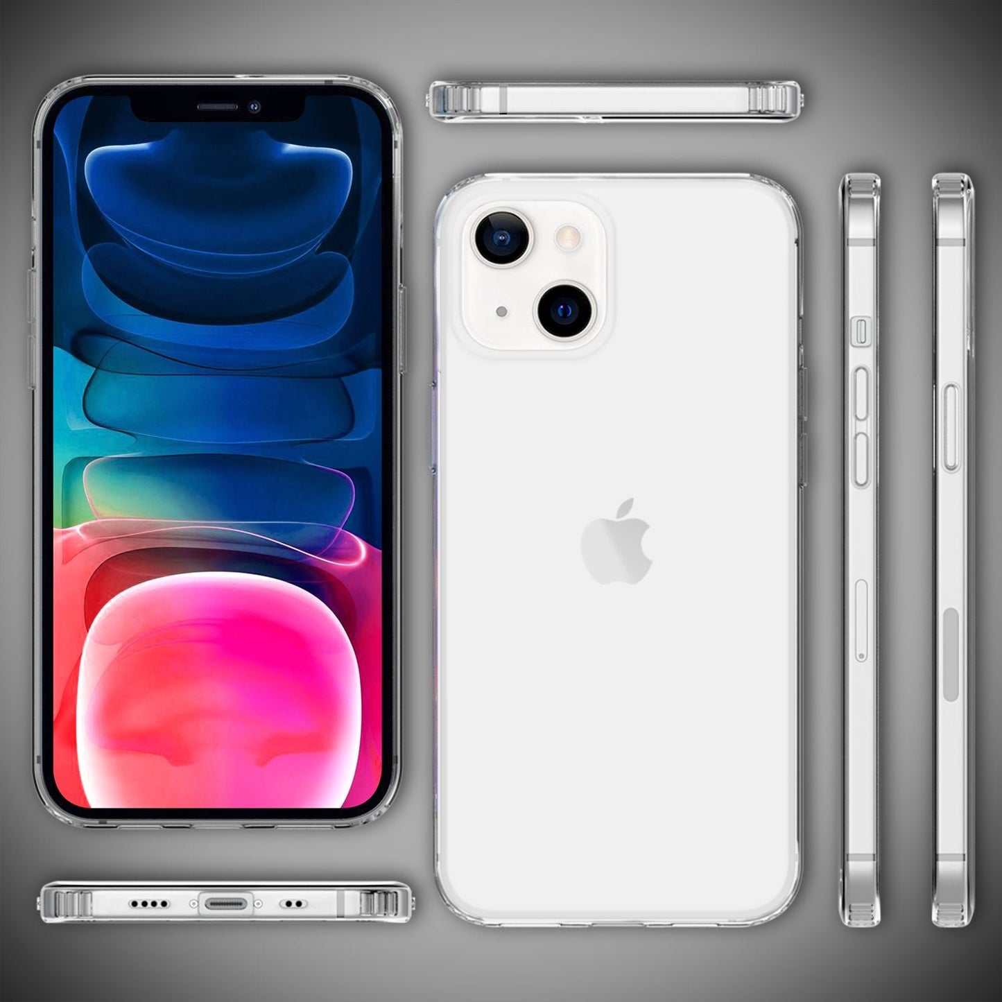 NALIA Klares Kratzfestes Case kompatibel mit iPhone 13 Mini Hülle, Transparent Anti-Gelb Durchsichtig Stoßfest Harte Rückseite & Silikon Rahmen, Hard Backcover Hybrid Handyhülle Schutzhülle Cover