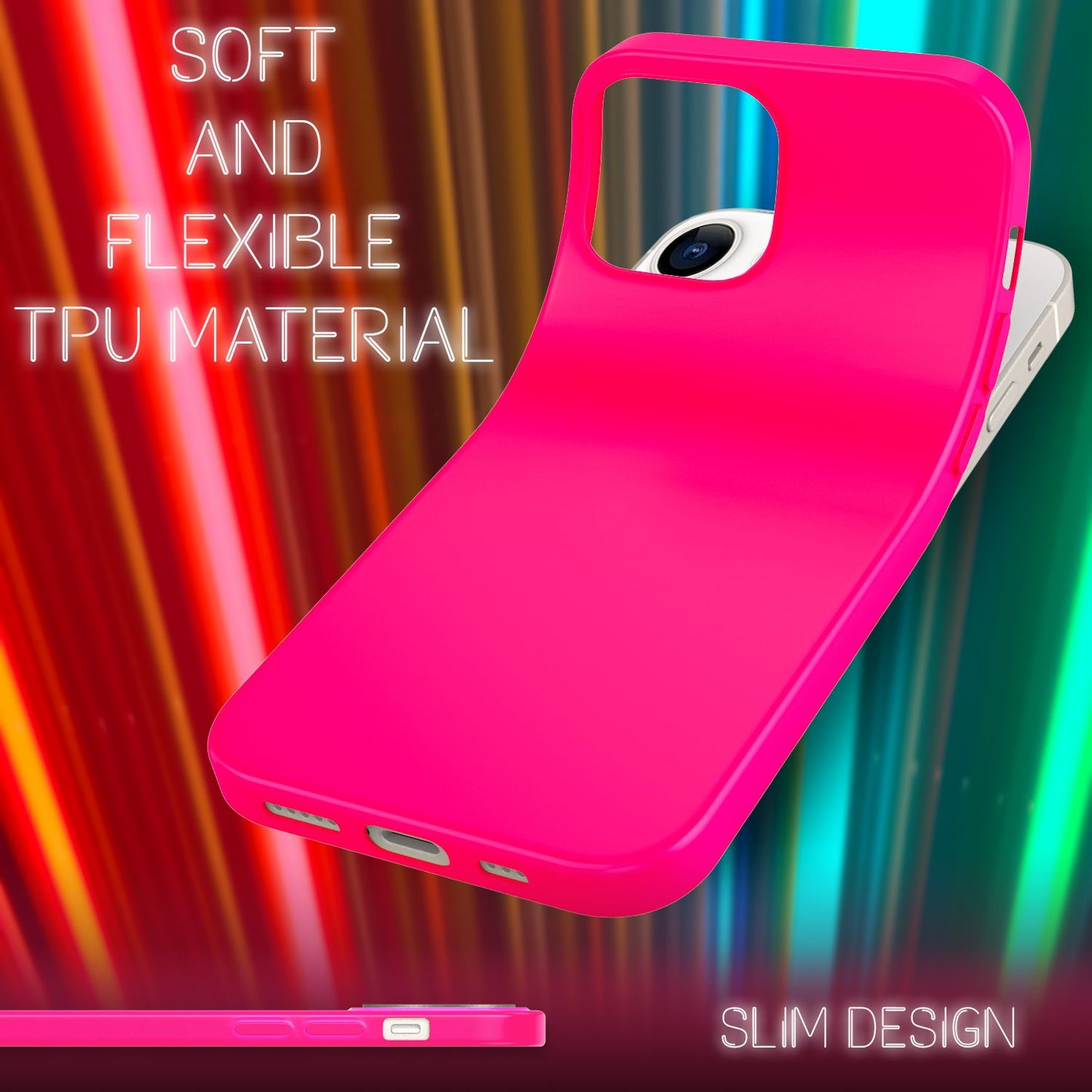 NALIA Bunte Neon Silikonhülle kompatibel mit iPhone 13 Mini Hülle, Intensive Farbe Rutschfest Samtig Weich Gummiert, Stoßfest Dünn Soft Case Handyhülle Silikon Schutzhülle TPU Gel Cover