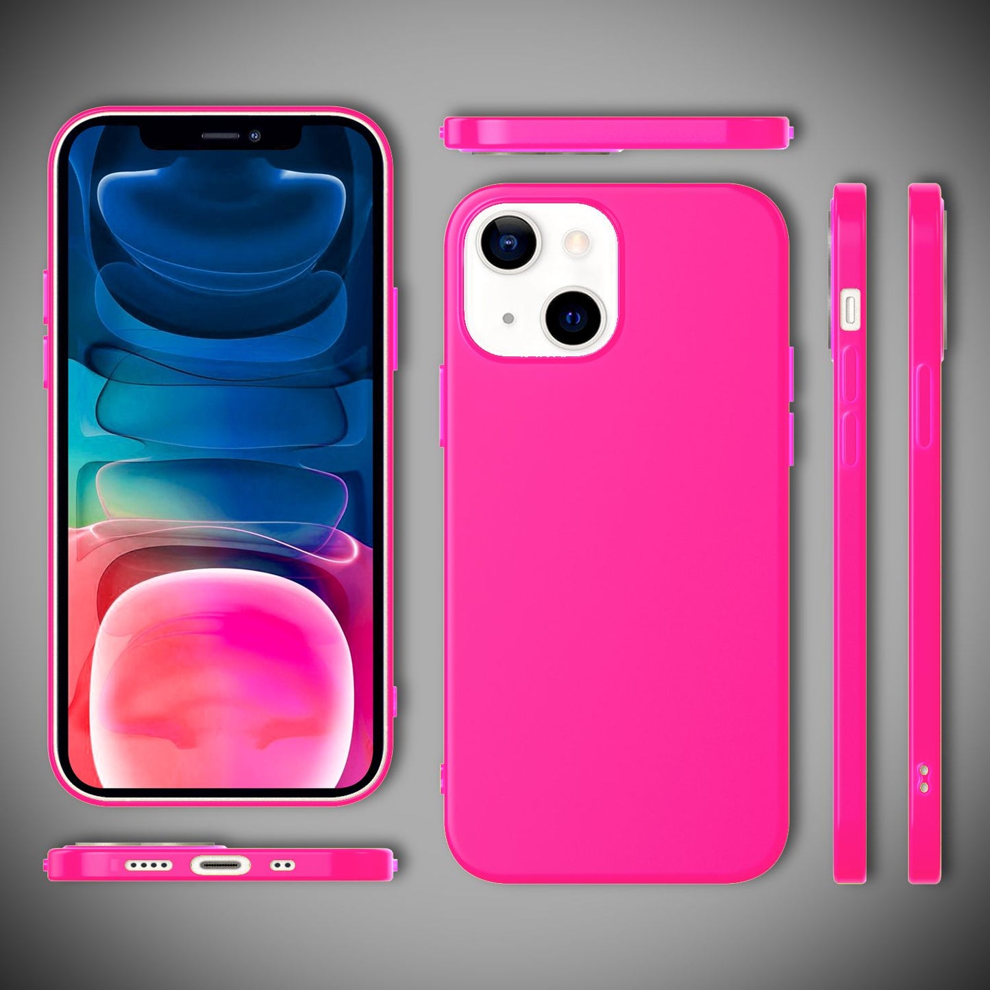 NALIA Bunte Neon Silikonhülle kompatibel mit iPhone 13 Mini Hülle, Intensive Farbe Rutschfest Samtig Weich Gummiert, Stoßfest Dünn Soft Case Handyhülle Silikon Schutzhülle TPU Gel Cover
