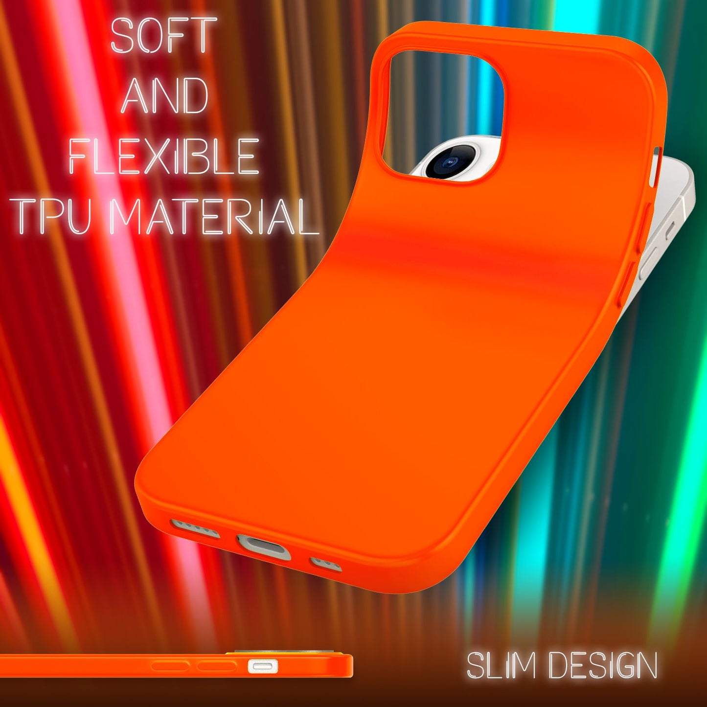 NALIA Neon Silikonhülle für iPhone 13 – Soft-Touch & Signal-Neon – NEONSHOCK (Matte Schutzhülle) – Marke aus Berlin