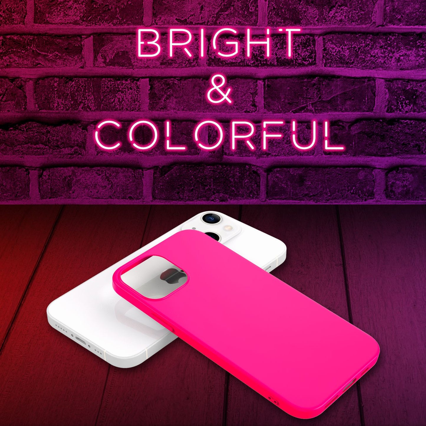 NALIA Neon Silikonhülle für iPhone 13 – Soft-Touch & Signal-Neon – NEONSHOCK (Matte Schutzhülle) – Marke aus Berlin