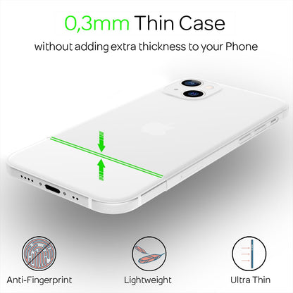 NALIA Ultra Slim Hardcase für iPhone 13 Mini – Matt-Transparent & 0.3mm Dünn – PHANTOM (Hauchdünnes Cover & Kamera-Vollschutz) – Marke aus Berlin