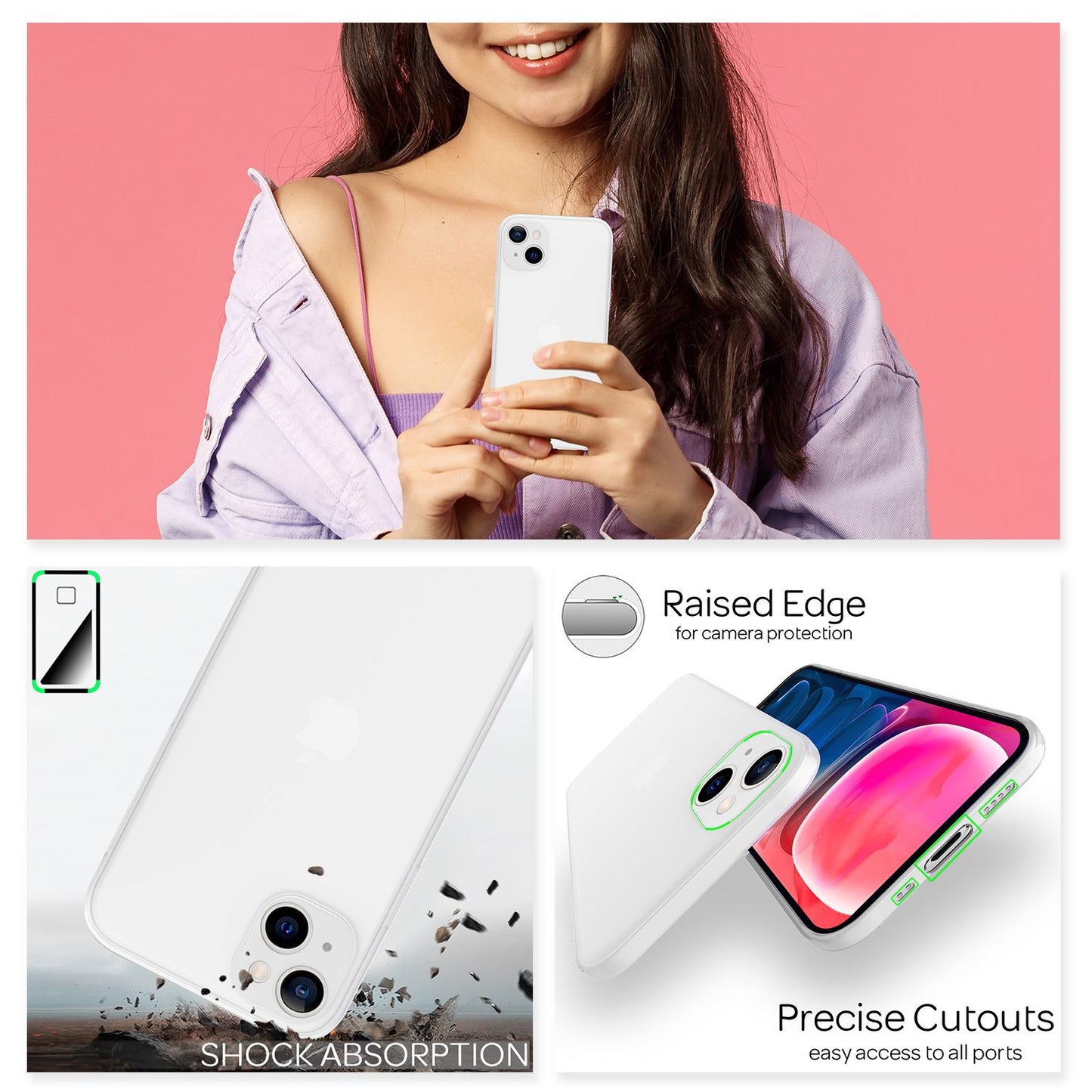 NALIA Ultra Slim Hardcase für iPhone 13 Mini – Matt-Transparent & 0.3mm Dünn – PHANTOM (Hauchdünnes Cover & Kamera-Vollschutz) – Marke aus Berlin