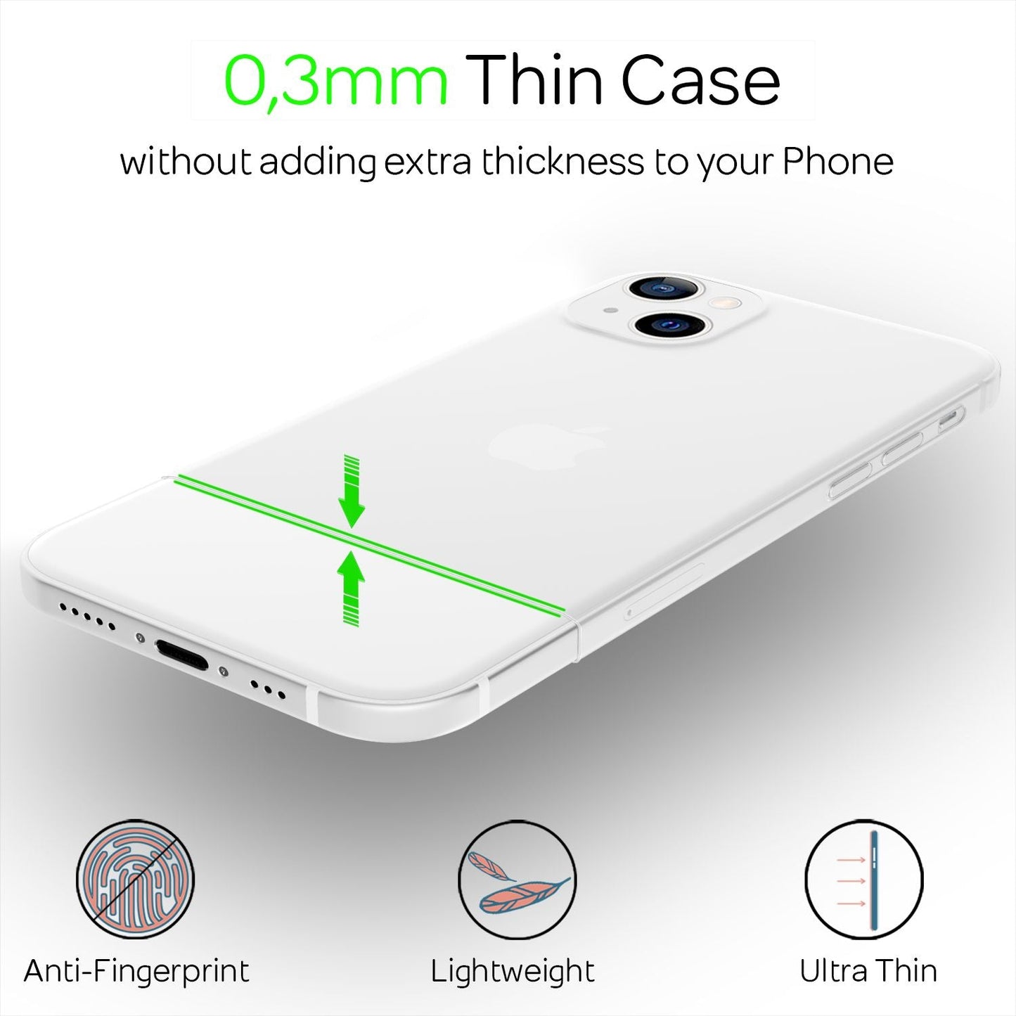 NALIA Ultra Slim Hardcase für iPhone 13 – Matt-Transparent & 0.3mm Dünn – PHANTOM (Hauchdünnes Cover & Kamera-Vollschutz) – Marke aus Berlin