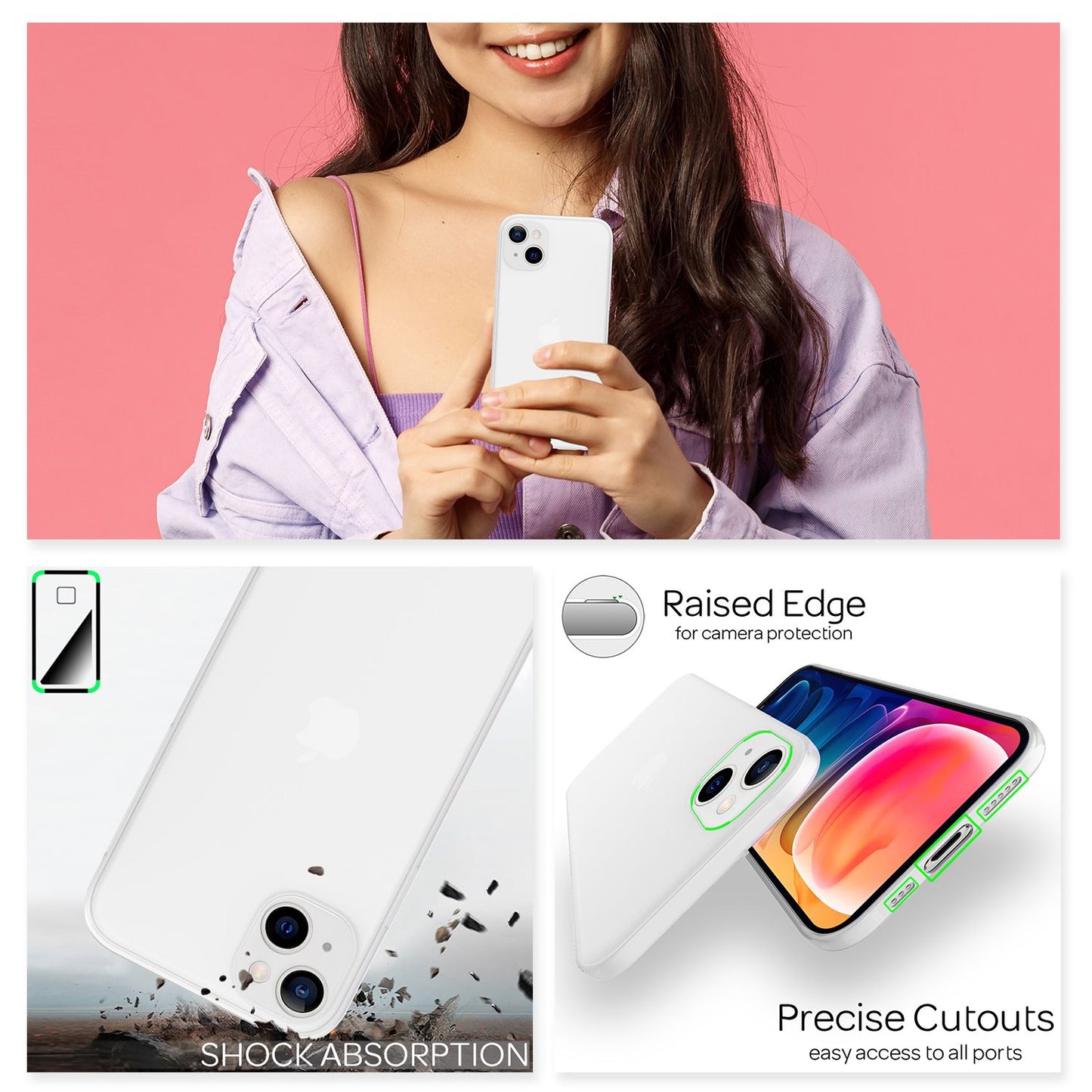 NALIA Ultra Slim Hardcase für iPhone 13 – Matt-Transparent & 0.3mm Dünn – PHANTOM (Hauchdünnes Cover & Kamera-Vollschutz) – Marke aus Berlin