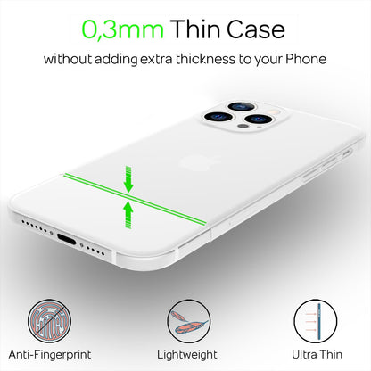 NALIA Ultra Slim Hardcase für iPhone 13 Pro Max – Matt-Transparent & 0.3mm Dünn – PHANTOM (Hauchdünnes Cover & Kamera-Vollschutz) – Marke aus Berlin