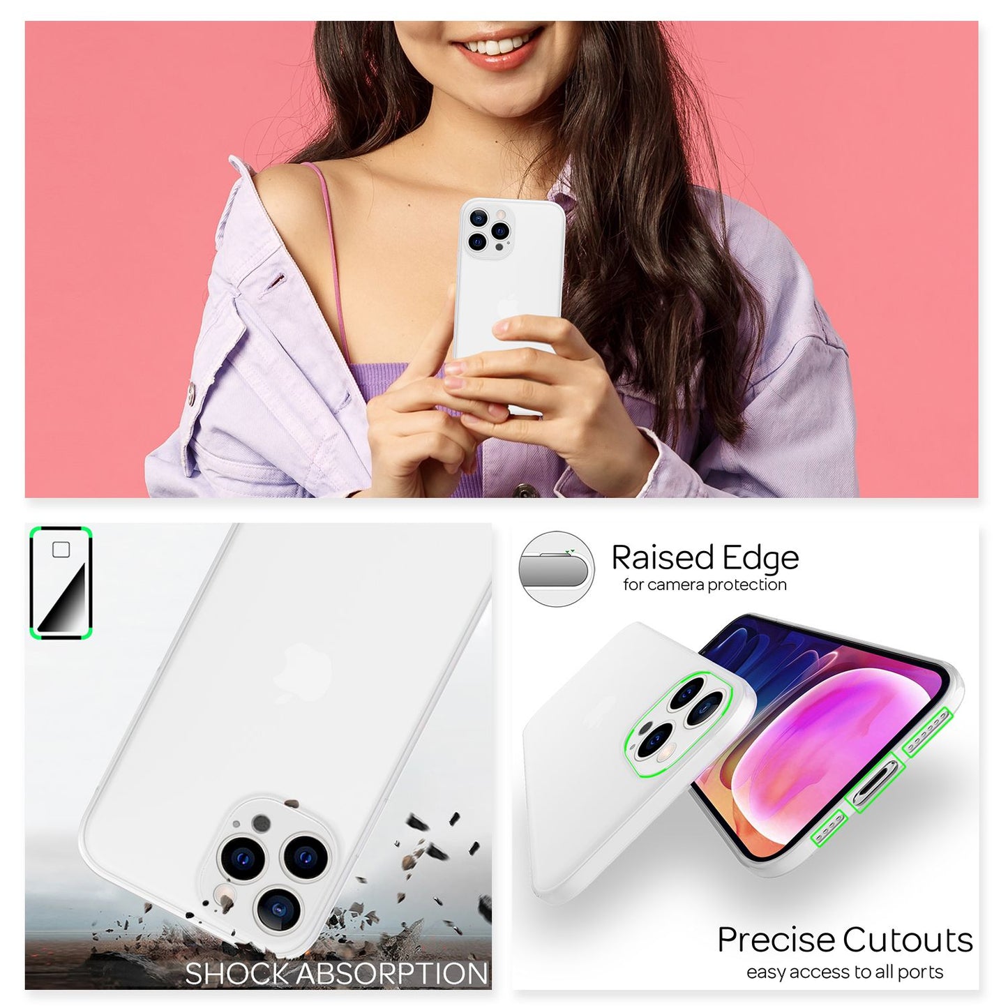 NALIA Ultra Slim Hardcase für iPhone 13 Pro Max – Matt-Transparent & 0.3mm Dünn – PHANTOM (Hauchdünnes Cover & Kamera-Vollschutz) – Marke aus Berlin