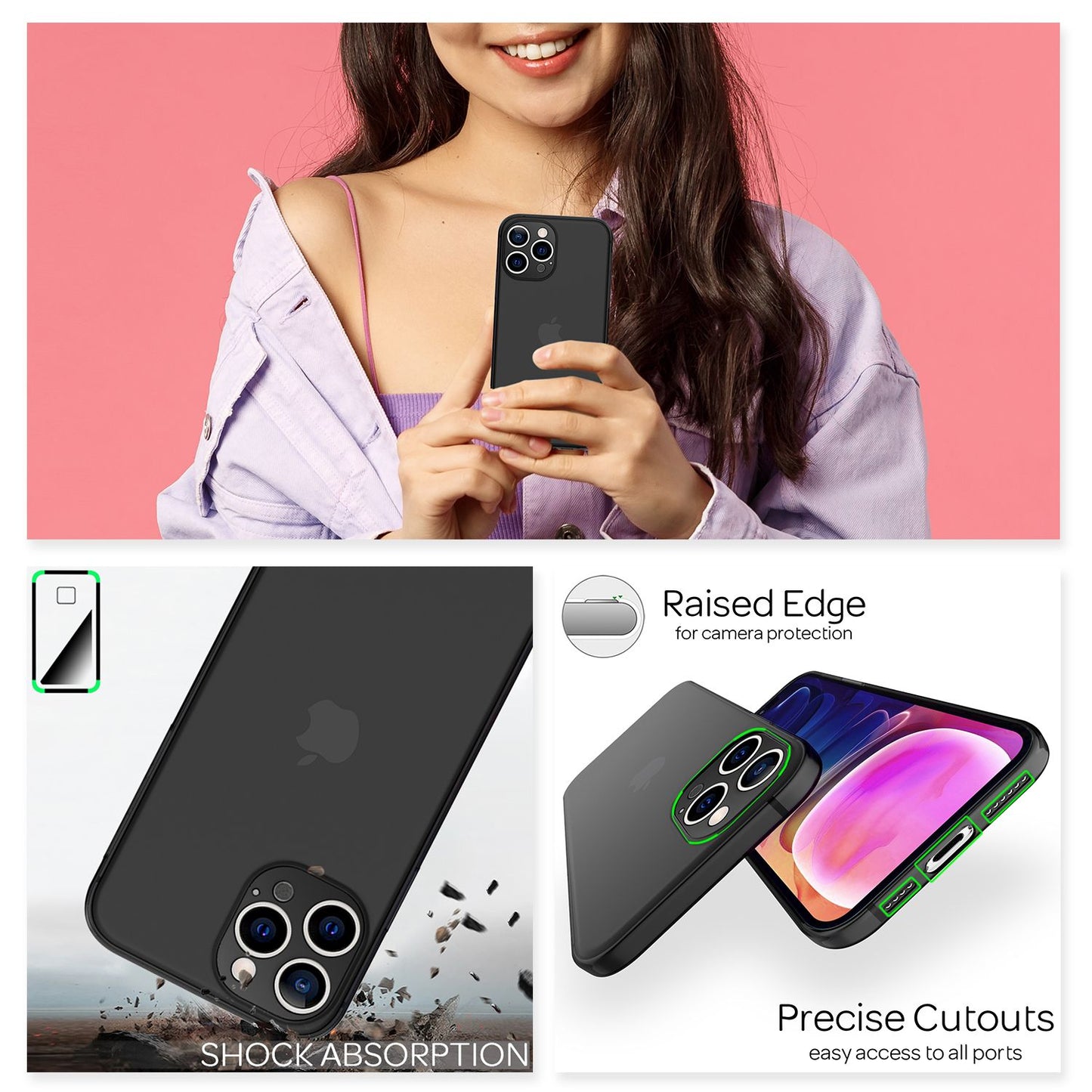 NALIA Ultra Slim Hardcase für iPhone 13 Pro Max – Matt-Transparent & 0.3mm Dünn – PHANTOM (Hauchdünnes Cover & Kamera-Vollschutz) – Marke aus Berlin