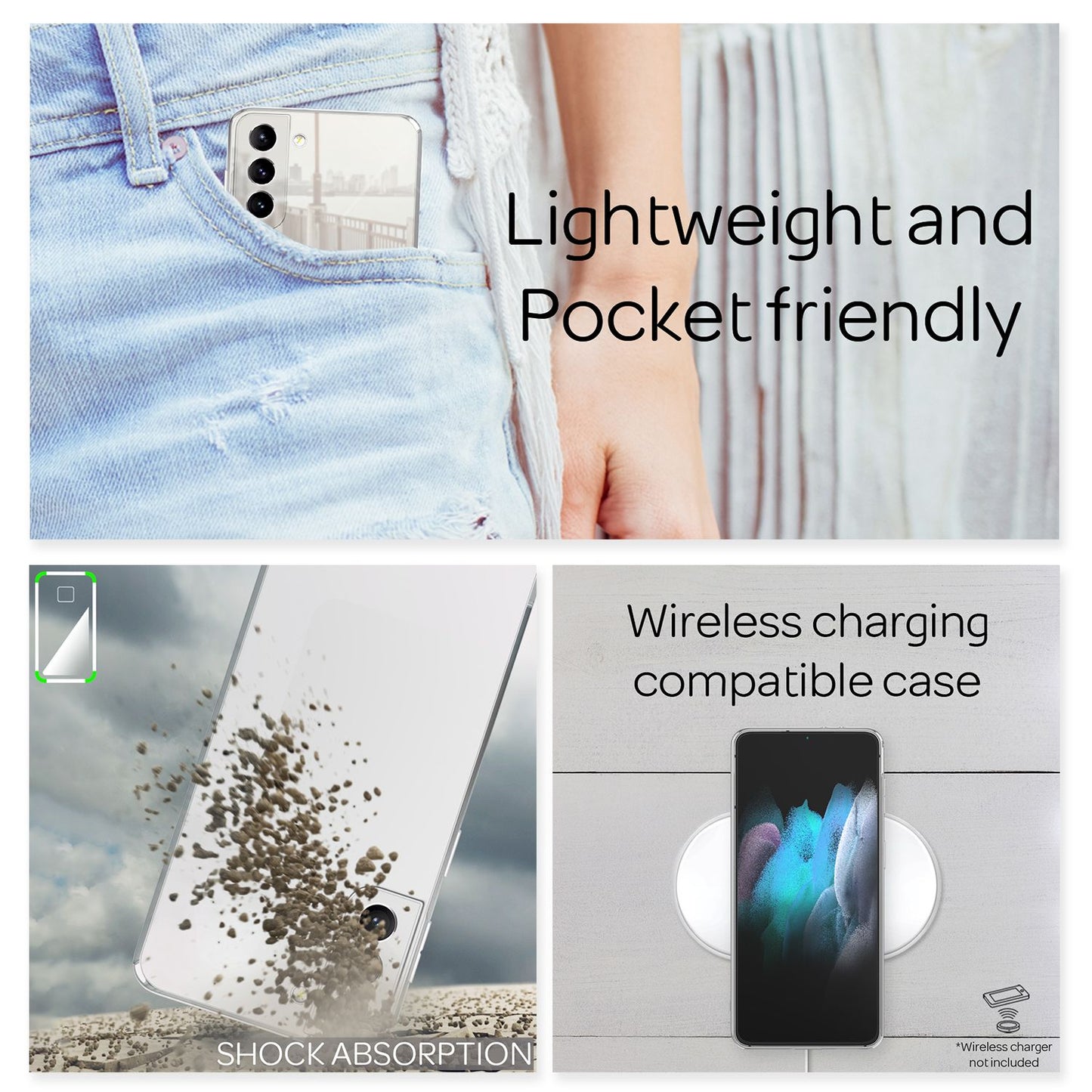 NALIA Spiegel Hartglas Case kompatibel mit Samsung Galaxy S21 Plus Hülle, Klarer Spiegeleffekt Mirror Hardcase Kratzfest 9H Tempered Glass & Silikon Bumper, Dünne Schutzhülle Handyhülle Hart - Silber
