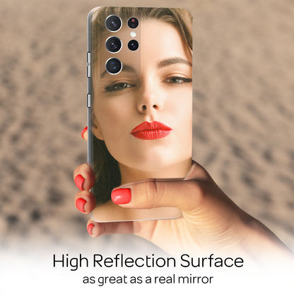 NALIA Spiegel Hartglas Case kompatibel mit Samsung Galaxy S21 Ultra Hülle, Klarer Spiegeleffekt Mirror Hardcase Kratzfest 9H Tempered Glass & Silikon Bumper, Dünne Schutzhülle Handyhülle - Silber