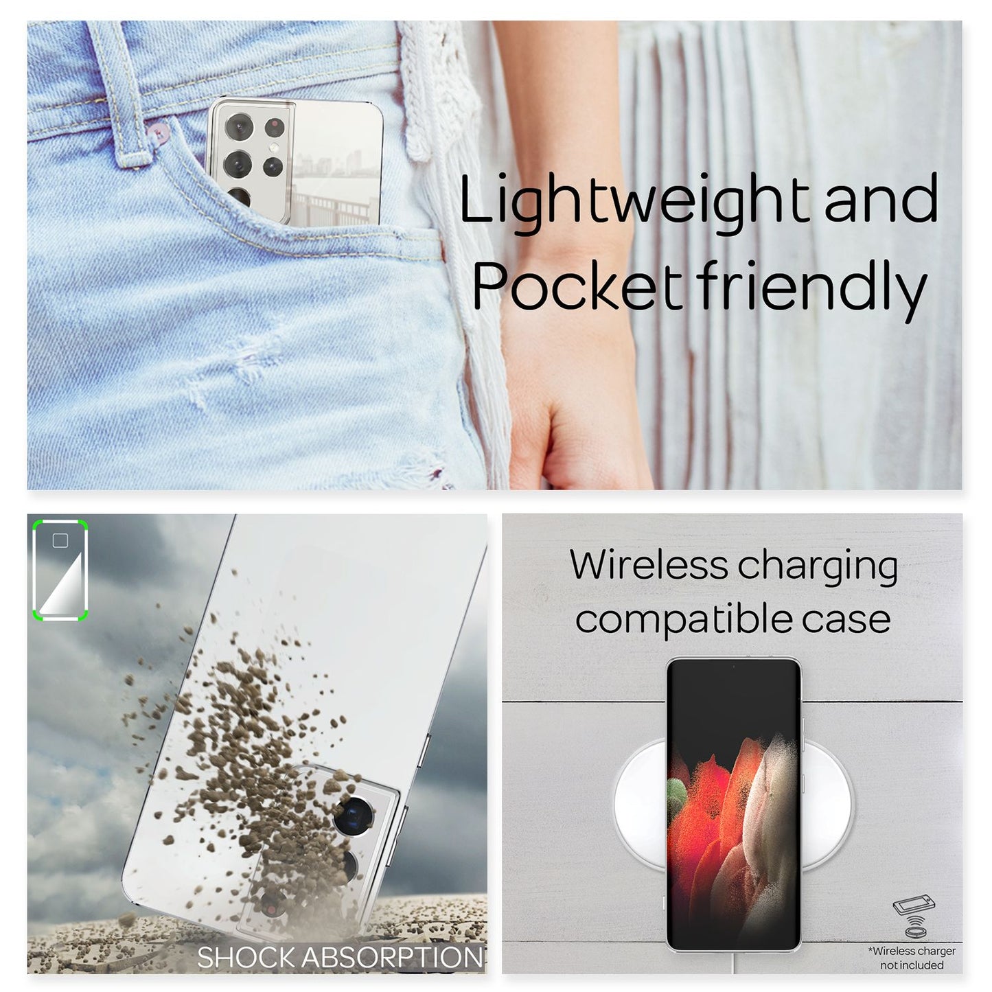 NALIA Spiegel Hartglas Case kompatibel mit Samsung Galaxy S21 Ultra Hülle, Klarer Spiegeleffekt Mirror Hardcase Kratzfest 9H Tempered Glass & Silikon Bumper, Dünne Schutzhülle Handyhülle - Silber