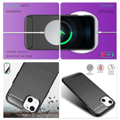 NALIA Silikonhülle für iPhone 13 Mini – Rutschfest & Matt – VORTEX (Gebürstete Optik & Carbon Design) – Marke aus Berlin