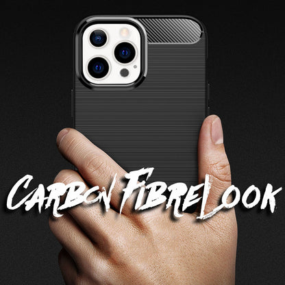 NALIA Silikonhülle für iPhone 13 Pro Max – Rutschfest & Matt – VORTEX (Gebürstete Optik & Carbon Design) – Marke aus Berlin