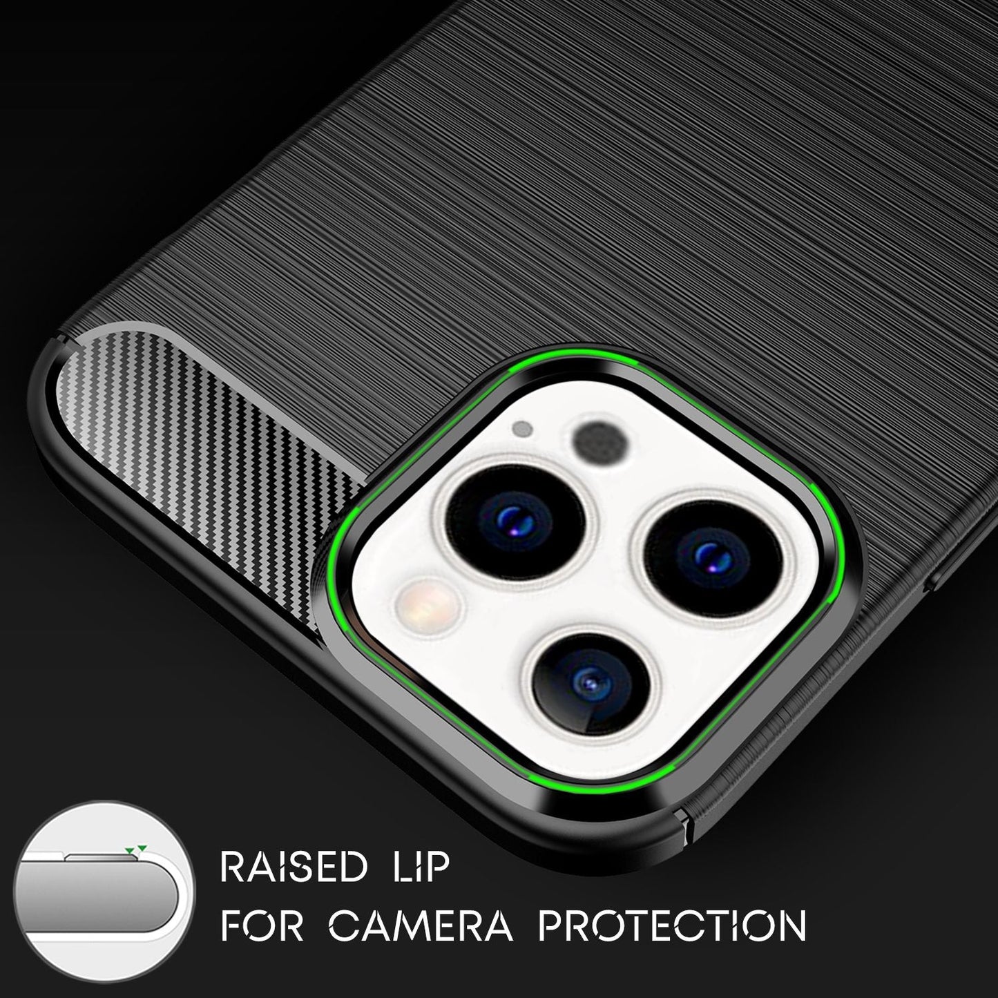 NALIA Silikonhülle für iPhone 13 Pro Max – Rutschfest & Matt – VORTEX (Gebürstete Optik & Carbon Design) – Marke aus Berlin