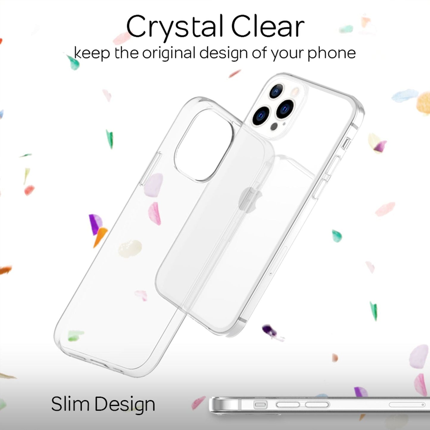 NALIA Transparente Silikonhülle für iPhone 13 Pro – Anti-Gelb & Rutschfest – GLAZE (Handyhülle Kristallklar, Schlank & Stoßfest) – Marke aus Berlin
