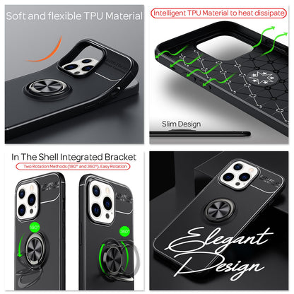 NALIA Ringhülle für iPhone 13 Pro – Ring-Ständer 360° & für Magnet-Halter – GRIP360 (Mattiertes Silikon Case) – Marke aus Berlin