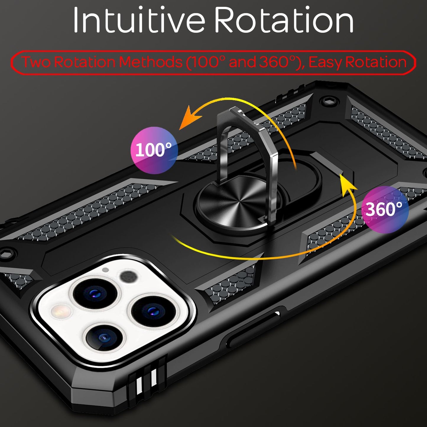 NALIA Panzerhülle für iPhone 13 Pro – Ring-Ständer 360° & Magnet-Halterung Kompatibel – RINGDEFEND (Stoßfestes Outdoor Case) – Marke aus Berlin