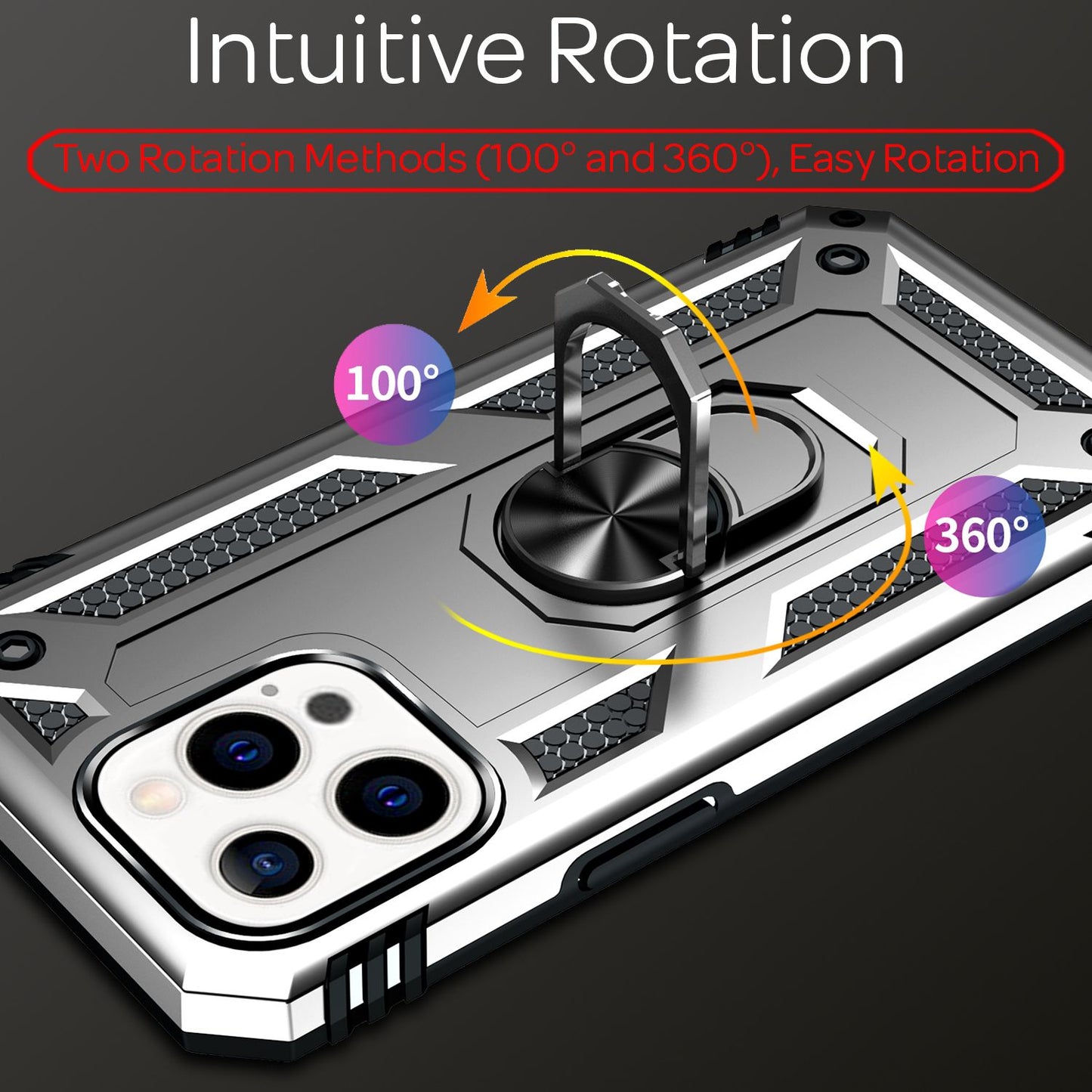 NALIA Panzerhülle für iPhone 13 Pro – Ring-Ständer 360° & Magnet-Halterung Kompatibel – RINGDEFEND (Stoßfestes Outdoor Case) – Marke aus Berlin