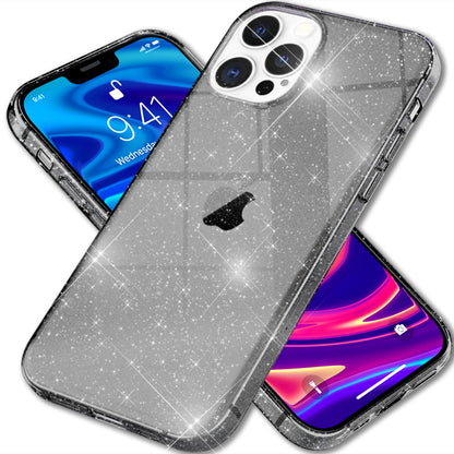 NALIA Glitzerhülle für iPhone 13 Pro – Funkelndes Silikon Case – DAZZLIN (Transparent & Stoßfest) – Marke aus Berlin