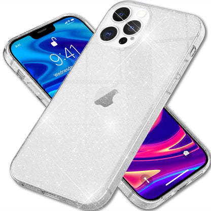 NALIA Glitzerhülle für iPhone 13 Pro – Funkelndes Silikon Case – DAZZLIN (Transparent & Stoßfest) – Marke aus Berlin