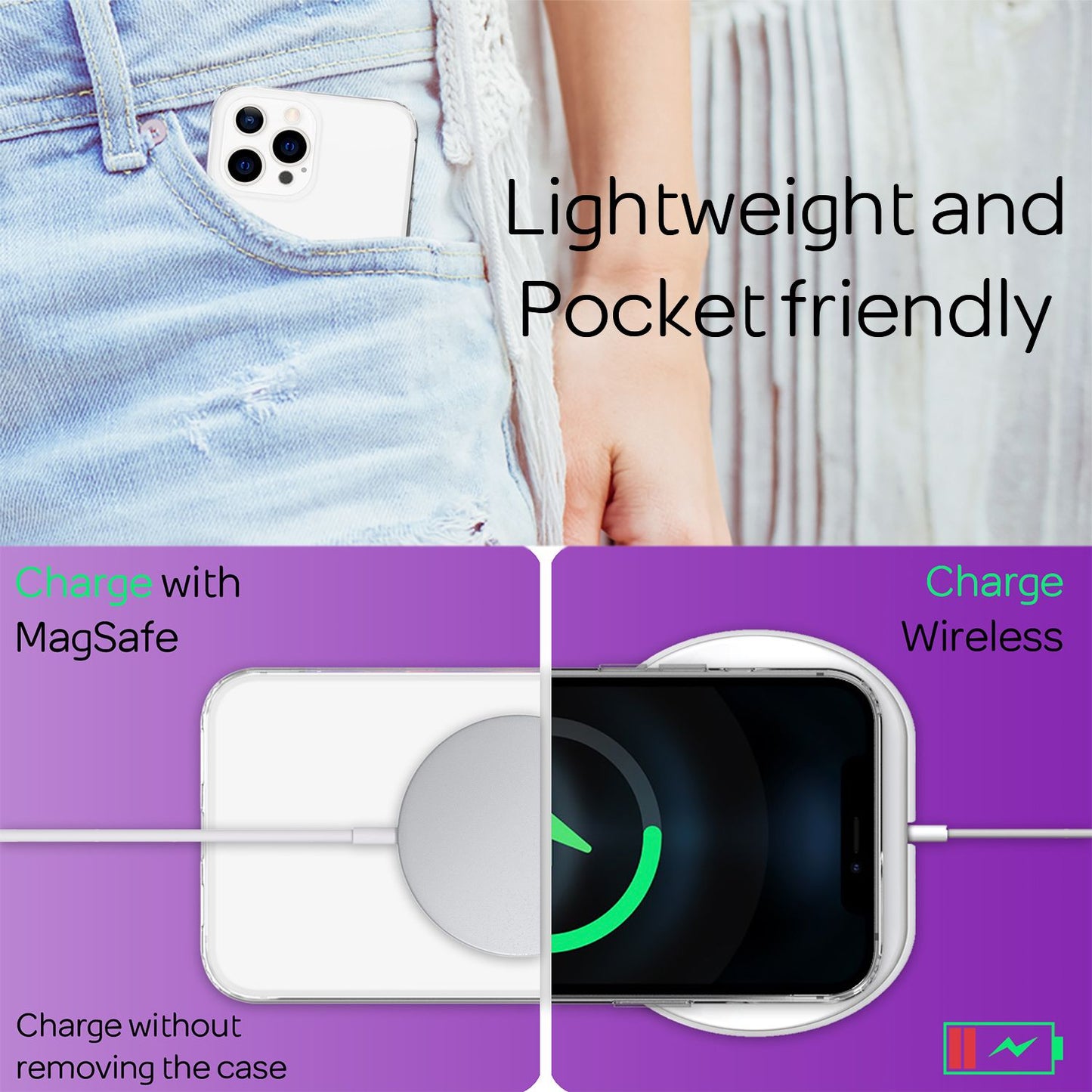 NALIA Transparente Hülle für iPhone 13 Pro – Harte Rückseite & Silikon Rand – IGNITE (Stoßfeste Handyhülle & Verstärkte Ecken) – Marke aus Berlin