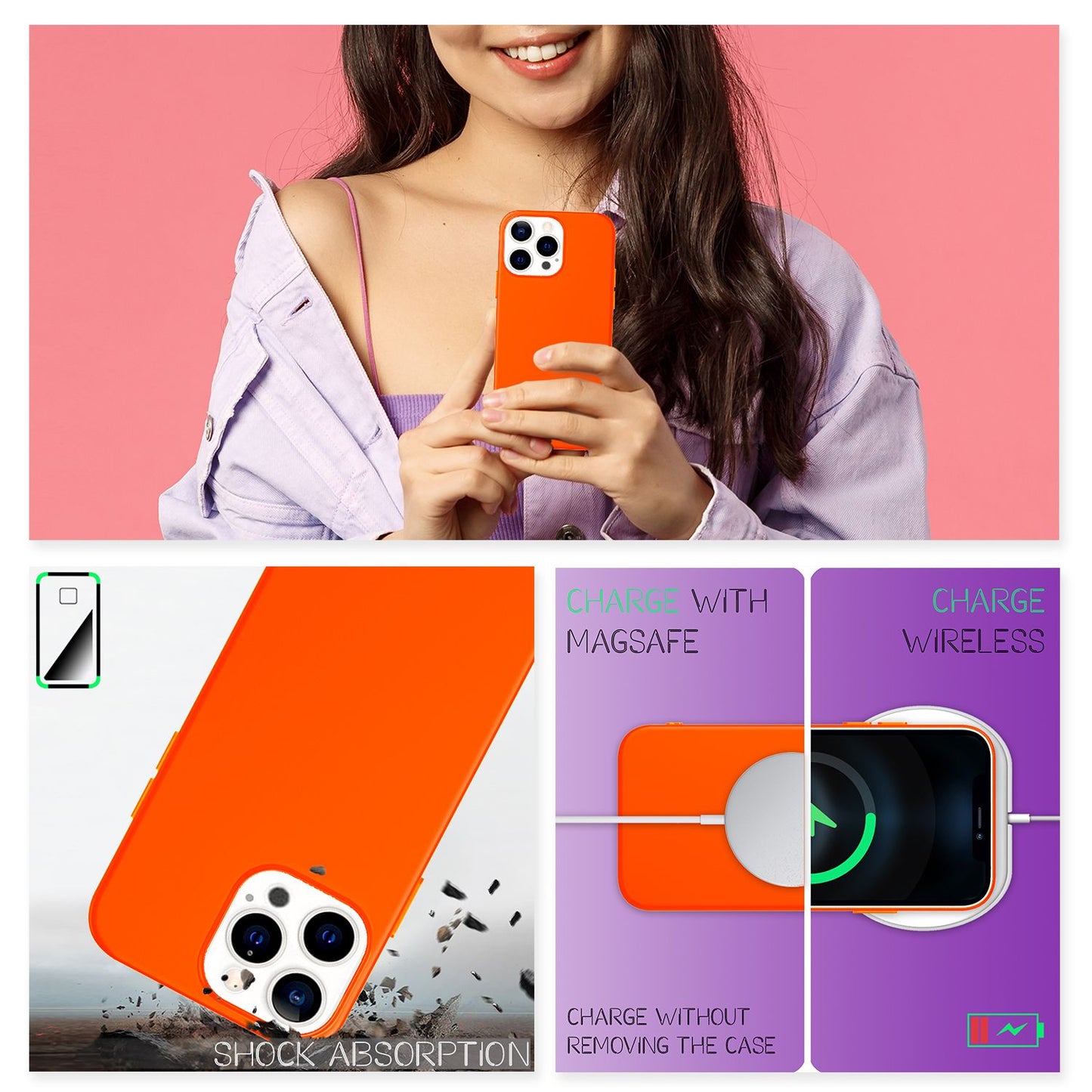NALIA Neon Silikonhülle für iPhone 13 Pro – Soft-Touch & Signal-Neon – NEONSHOCK (Matte Schutzhülle) – Marke aus Berlin