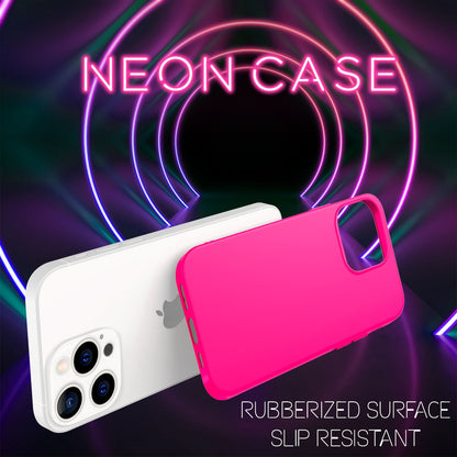 NALIA Neon Silikonhülle für iPhone 13 Pro – Soft-Touch & Signal-Neon – NEONSHOCK (Matte Schutzhülle) – Marke aus Berlin