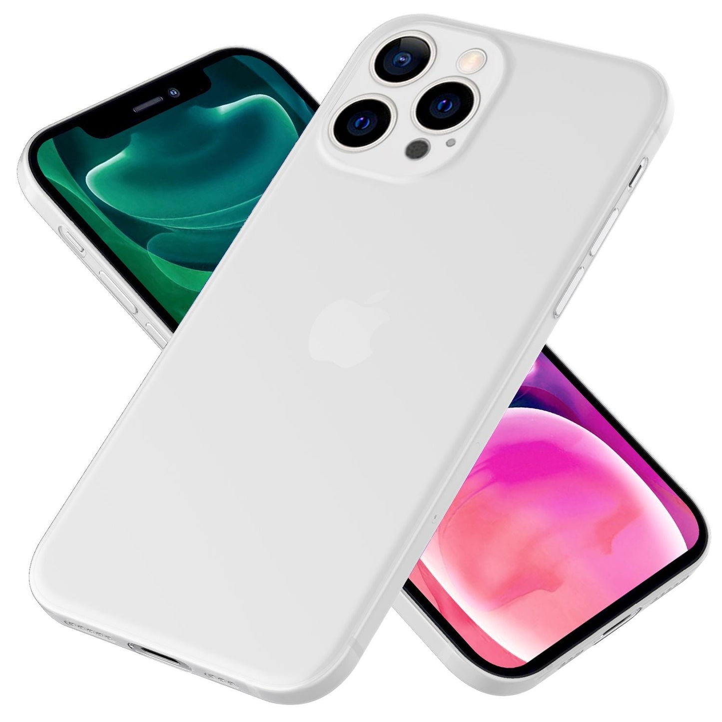 NALIA Ultra Slim Hardcase für iPhone 13 Pro – Matt-Transparent & 0.3mm Dünn – PHANTOM (Hauchdünnes Cover & Kamera-Vollschutz) – Marke aus Berlin