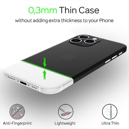 NALIA Ultra Slim Hardcase für iPhone 13 Pro – Matt-Transparent & 0.3mm Dünn – PHANTOM (Hauchdünnes Cover & Kamera-Vollschutz) – Marke aus Berlin