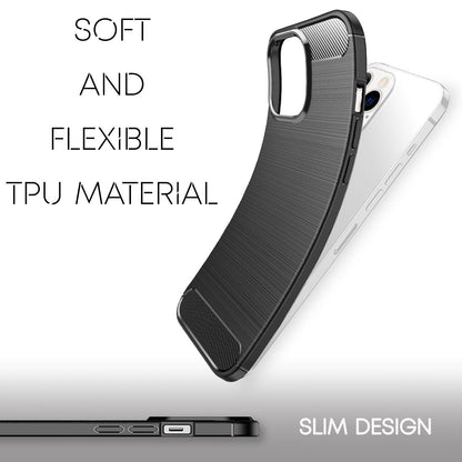 NALIA Silikonhülle für iPhone 13 Pro – Rutschfest & Matt – VORTEX (Gebürstete Optik & Carbon Design) – Marke aus Berlin