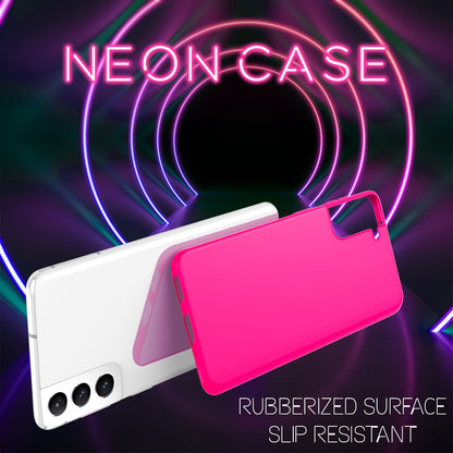 NALIA Neon Silikonhülle für Samsung Galaxy S21 FE – Soft-Touch & Signal-Neon – NEONSHOCK (Matte Schutzhülle) – Marke aus Berlin
