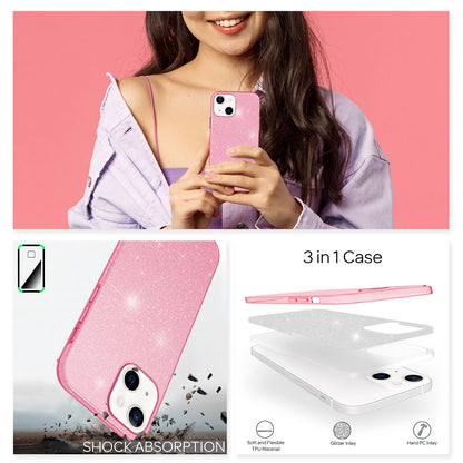 NALIA Glitzerhülle für iPhone 13 Mini – Funkelnder Glitzer-Look & Grip – SHINEPOP (Silikon Case) – Marke aus Berlin