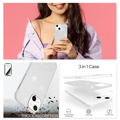 NALIA Glitzerhülle für iPhone 13 Mini – Funkelnder Glitzer-Look & Grip – SHINEPOP (Silikon Case) – Marke aus Berlin