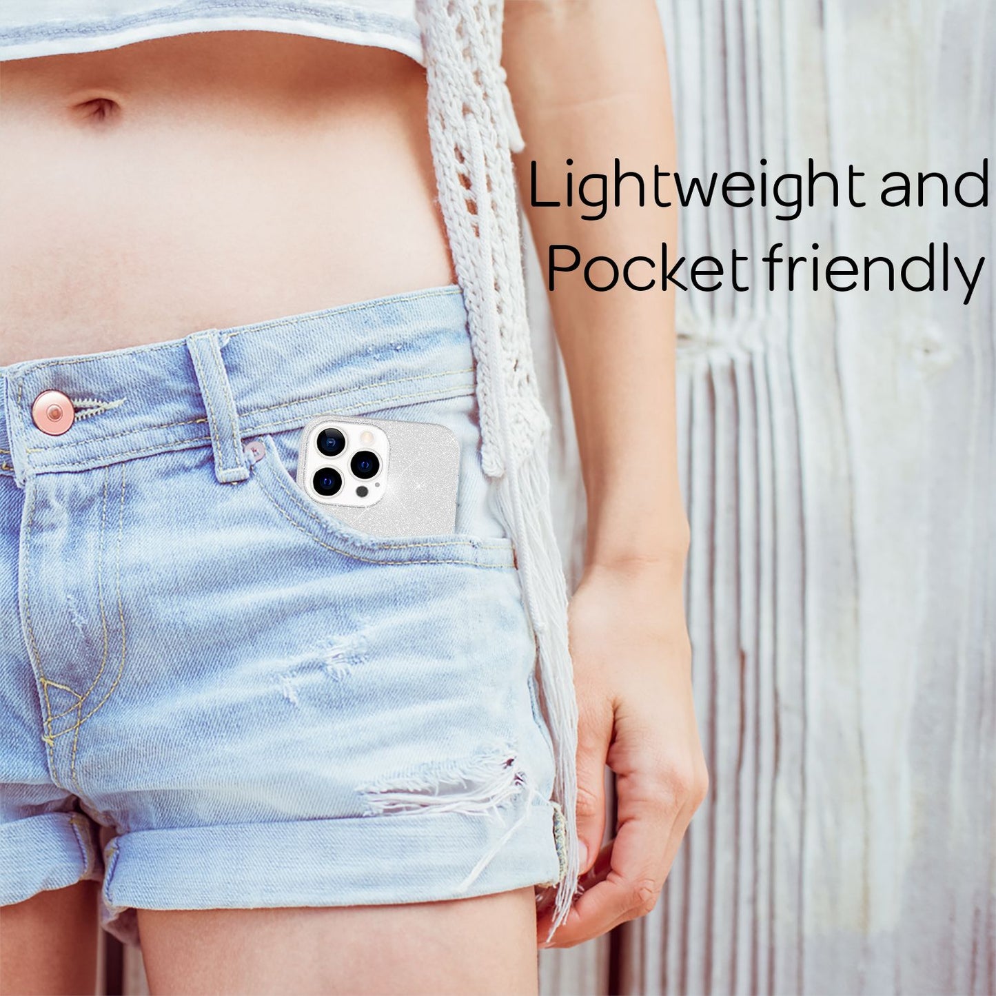NALIA Glitzerhülle für iPhone 13 Pro – Funkelnder Glitzer-Look & Grip – SHINEPOP (Silikon Case) – Marke aus Berlin