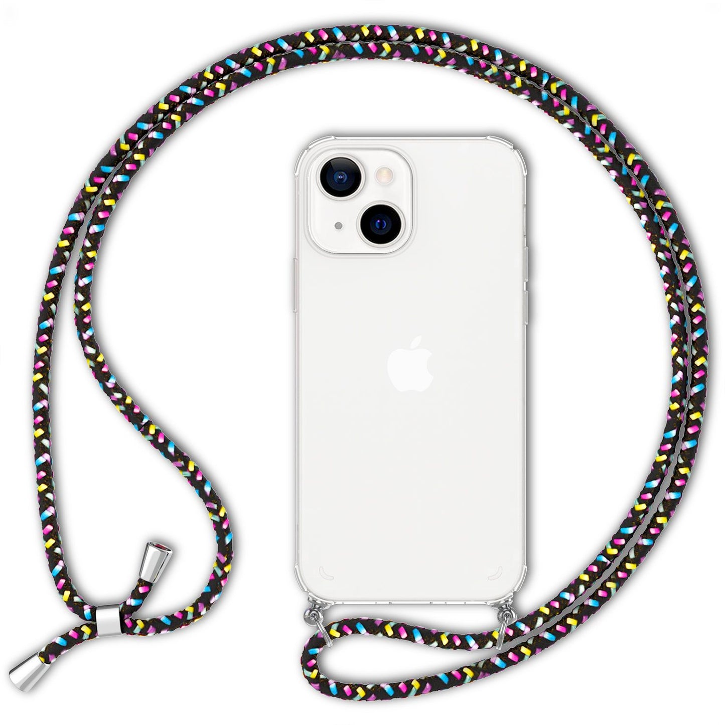 NALIA Handykette für iPhone 13 Mini – Transparentes Hybrid-Case & Band – HANGIT (Anti-Gelb Rückseite & Verstellbar) – Marke aus Berlin