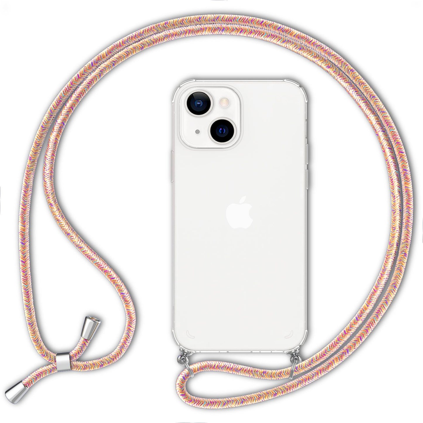 NALIA Handykette für iPhone 13 – Transparentes Hybrid-Case & Band – HANGIT (Anti-Gelb Rückseite & Verstellbar) – Marke aus Berlin
