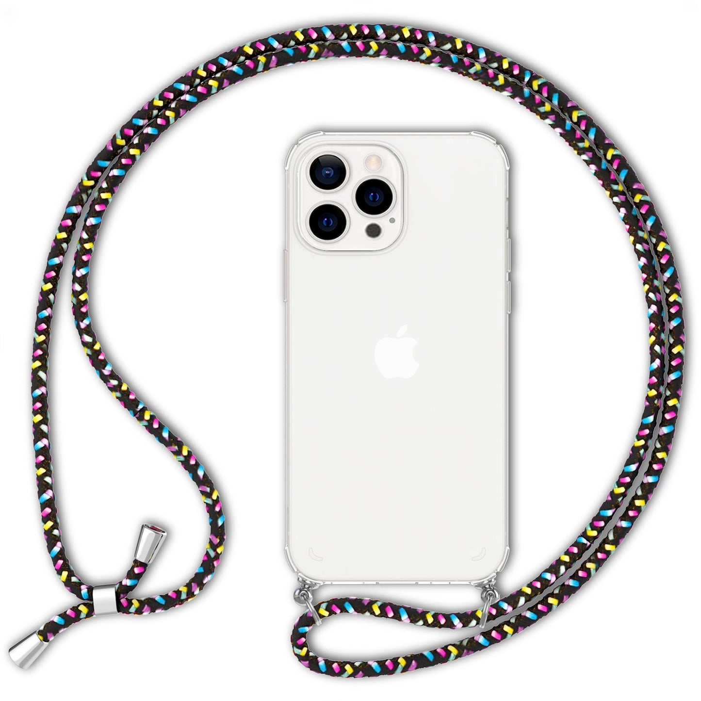 NALIA Handykette für iPhone 13 Pro – Transparentes Hybrid-Case & Band – HANGIT (Anti-Gelb Rückseite & Verstellbar) – Marke aus Berlin