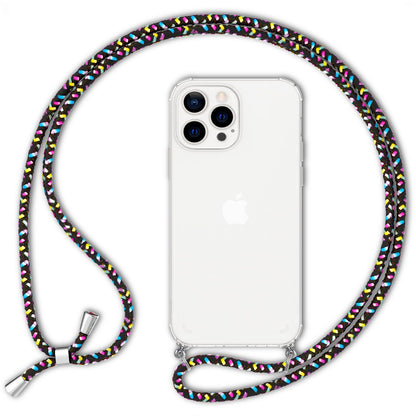 NALIA Handykette für iPhone 13 Pro – Transparentes Hybrid-Case & Band – HANGIT (Anti-Gelb Rückseite & Verstellbar) – Marke aus Berlin
