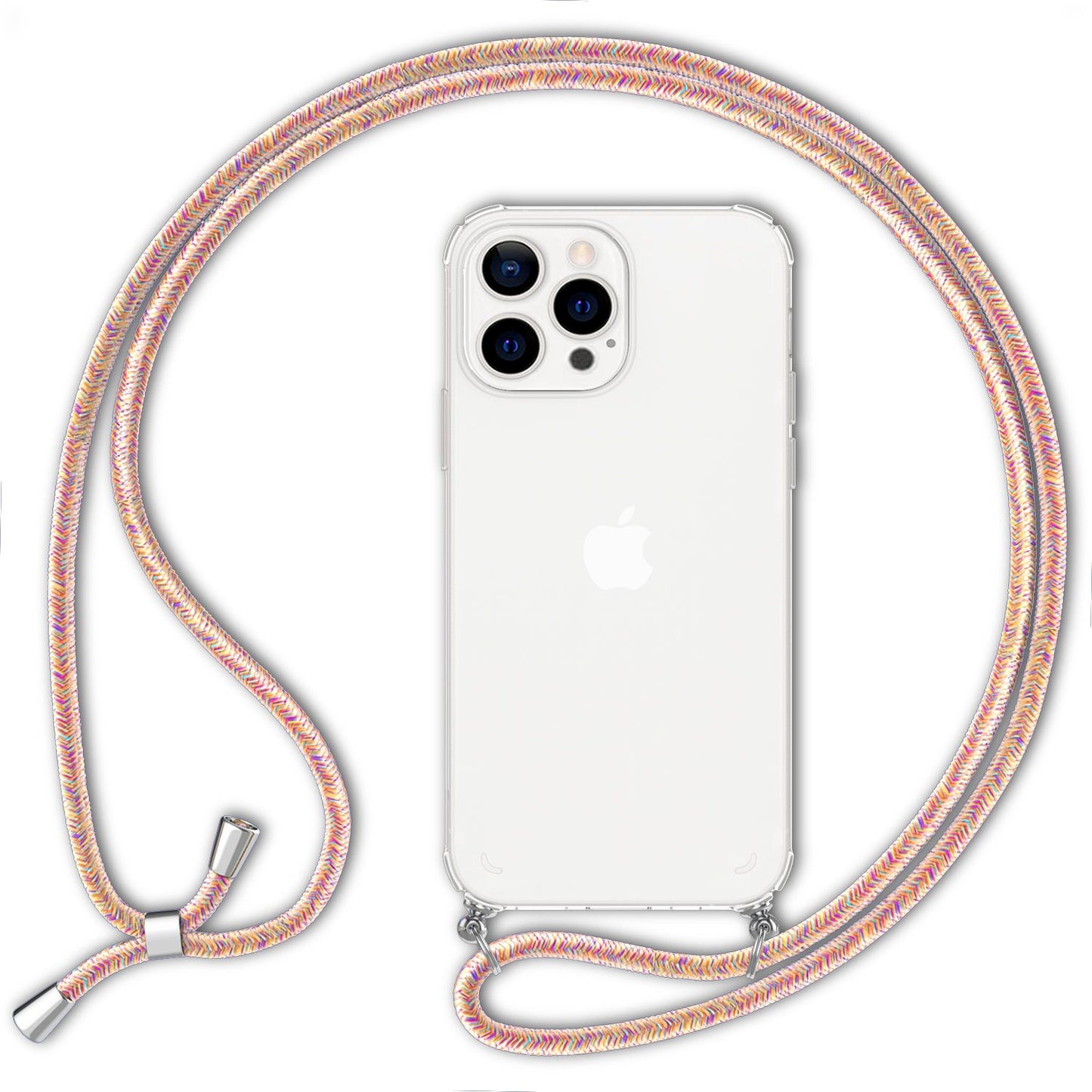 NALIA Handykette für iPhone 13 Pro – Transparentes Hybrid-Case & Band – HANGIT (Anti-Gelb Rückseite & Verstellbar) – Marke aus Berlin