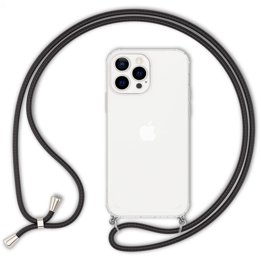 NALIA Handykette für iPhone 13 Pro Max – Transparentes Hybrid-Case & Band – HANGIT (Anti-Gelb Rückseite & Verstellbar) – Marke aus Berlin
