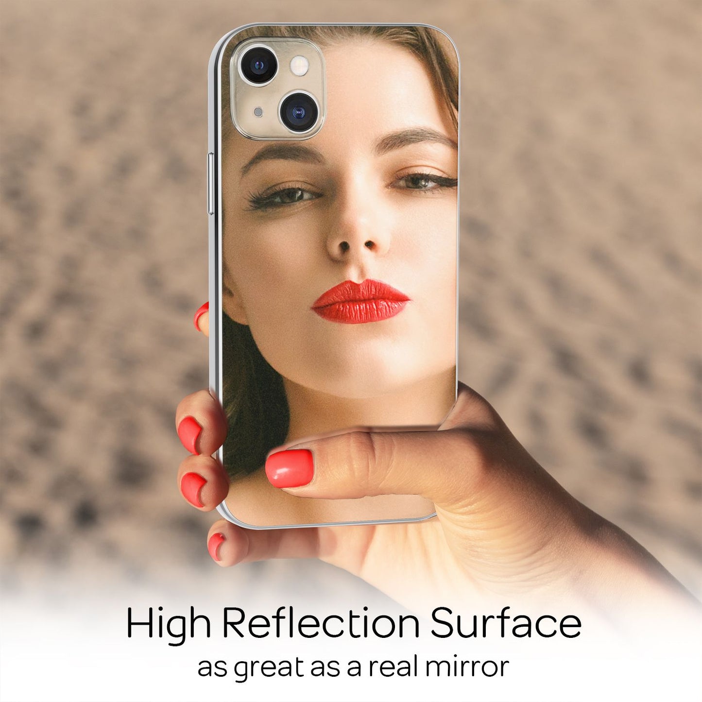 NALIA Spiegel Hartglas Case kompatibel mit iPhone 13 Mini Hülle, Klarer Spiegeleffekt Mirror Hardcase Kratzfest 9H Tempered Glass & Silikon Bumper, Dünne Schutzhülle Glashülle Handyhülle - Silber