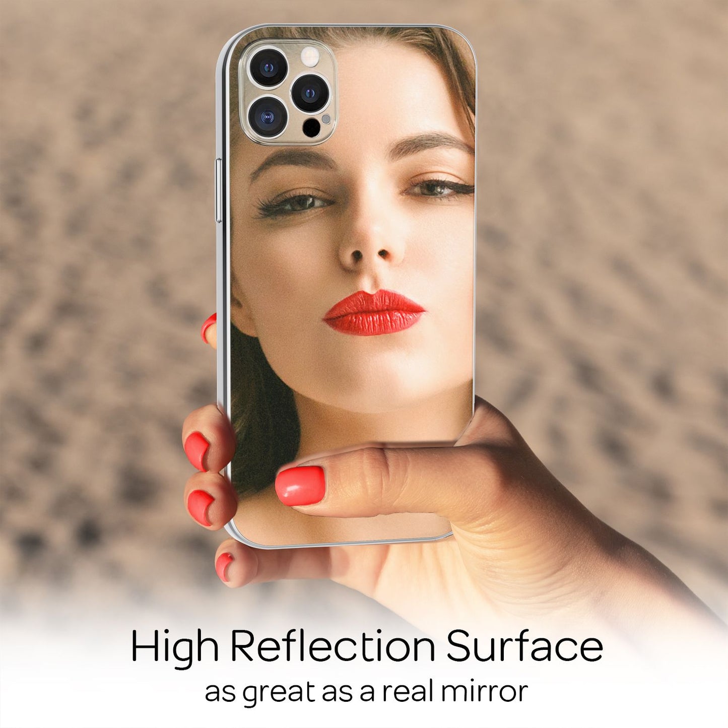 NALIA Spiegel Hartglas Case kompatibel mit iPhone 13 Pro Hülle, Klarer Spiegeleffekt Mirror Hardcase Kratzfest 9H Tempered Glass & Silikon Bumper, Dünne Schutzhülle Glashülle Handyhülle Etui - Silber