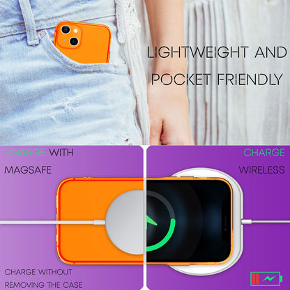 NALIA Neon Silikonhülle für iPhone 13 Mini – Knallige Signal-Farbe & Linsenschutz – VIBE (Transparentes Case) – Marke aus Berlin