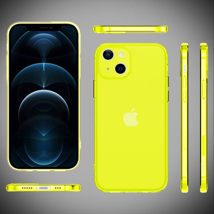 NALIA Neon Silikonhülle für iPhone 13 Mini – Knallige Signal-Farbe & Linsenschutz – VIBE (Transparentes Case) – Marke aus Berlin